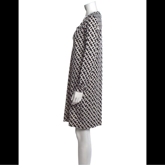 Diane von Furstenberg 100% silk chain link print dress size 14 - Picture 8 of 8